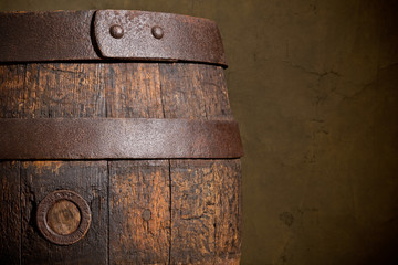 old vintage background - wooden barrel