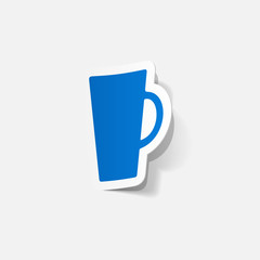 Paper clipped sticker: Coffee Cup Isolated