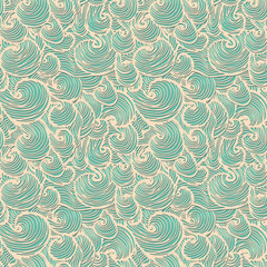 Abstract doodle waves seamless pattern