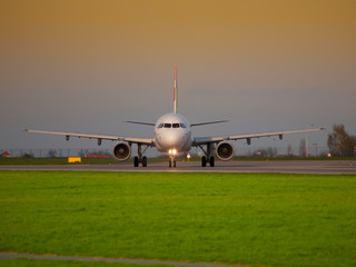 Fototapeta na wymiar Plane on the runway