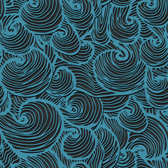 Fototapeta na wymiar Abstract doodle waves seamless pattern