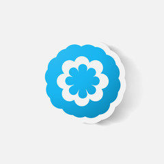 Realistic paper sticker: flowers. camomile