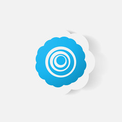 Realistic paper sticker: flowers. camomile