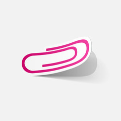 Paper clipped sticker: paper clip
