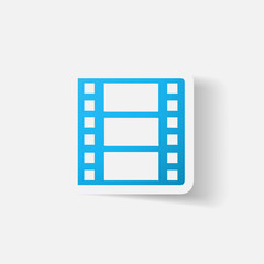 Fototapeta na wymiar Paper clipped sticker: film