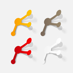 Paper clipped sticker: molecule
