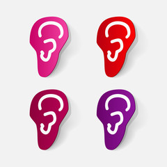 Paper clipped sticker: ear