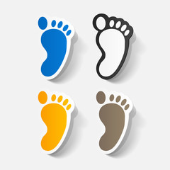 Paper clipped sticker: Footprint symbol