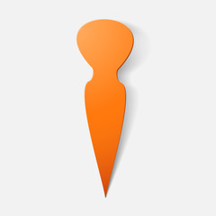Paper clipped sticker: vegetable carrot