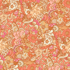 Doodle floral abstract background