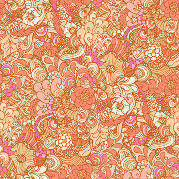 Doodle floral abstract background