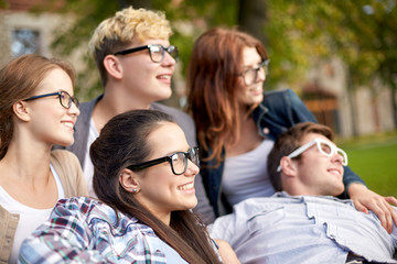 group of students or teenagers hanging out