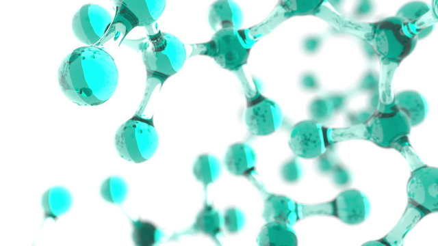 Nanotechnology Atom molecule slowly rotating animation