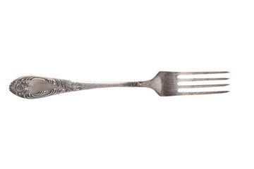 Old metal fork isolated on a white background - 82750667