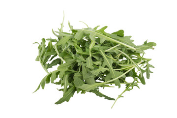 Fresh arugula leaves isolated on white background