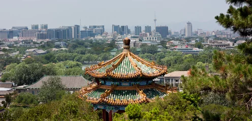 Poster Moderne skyline van Peking © kcullen