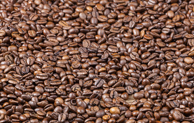 Natural background made of coffee beans.