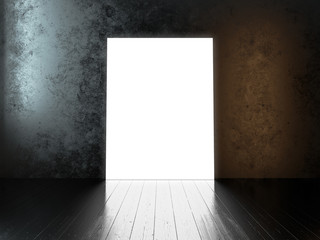 Exit in to the light. 3d rendering