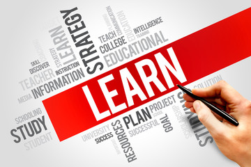 LEARN word cloud, education concept