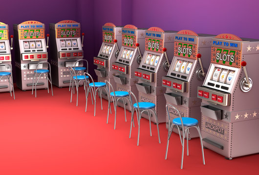 Slot machines in the casino Interior