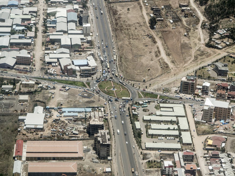Aerial of Addis Ababa, Ethiopia