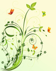 Fototapeta na wymiar Floral background with butterfly.