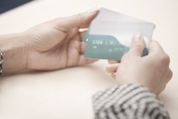 Woman with credit cards