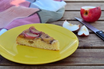 Banana cake with apples