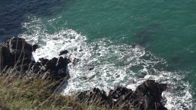 Waves breaking at Kynance Cove - Cornwall - England
