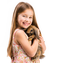 little girl with a rabbit 