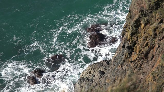 Waves breaking at Kynance Cove - Cornwall - England