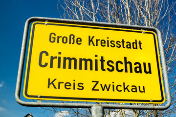 Fototapeta premium Crimmitschau Ortsschild