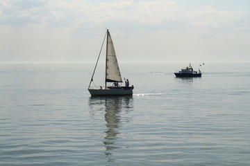Fototapeta premium Promenade en voilier au Havre, France