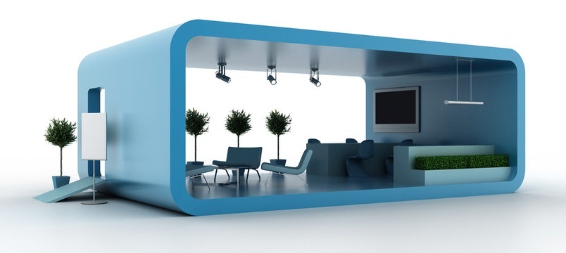 Empty exhibition stand