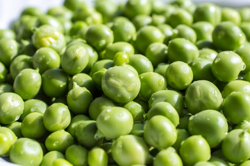 close up of fresh green peas