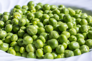 close up of fresh green peas