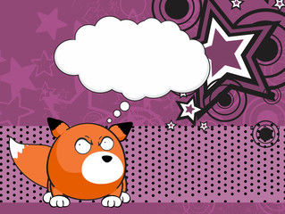 fox baby ball cartoon background in vector format