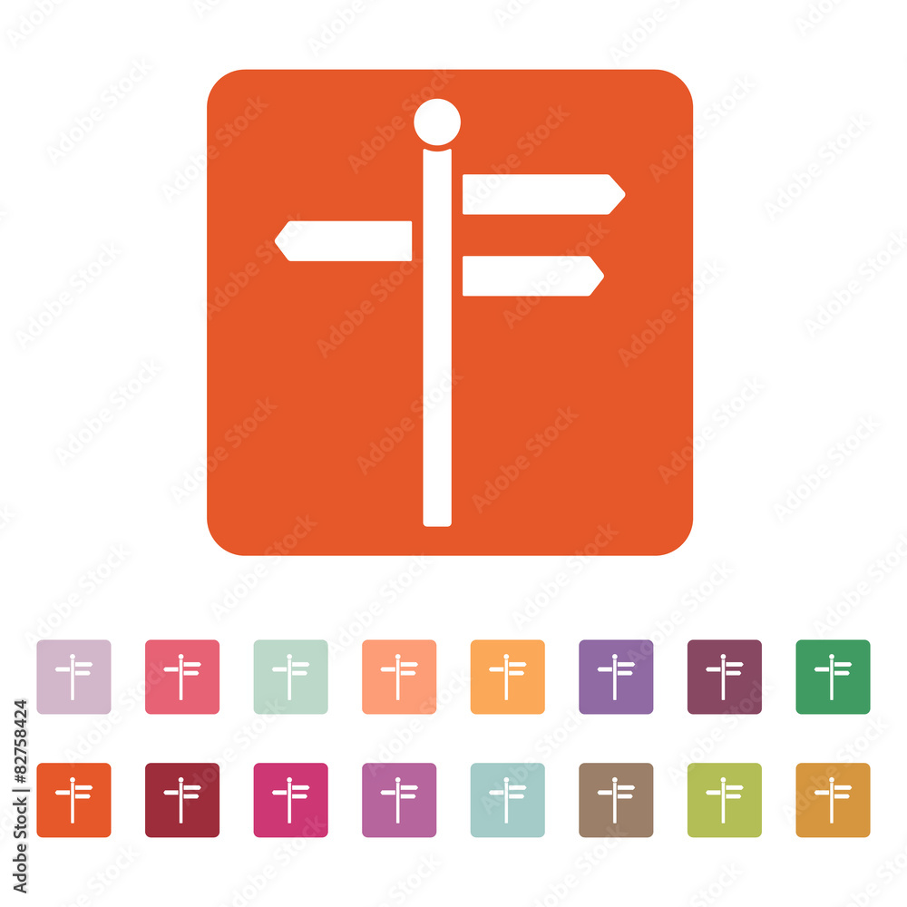 Poster the signpost icon. pointer symbol. flat