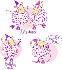 pink dancing sheep