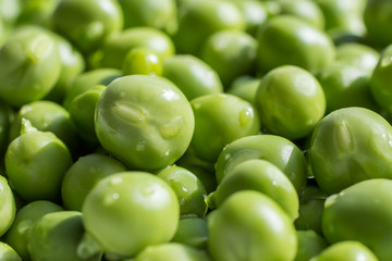 close up of fresh green peas