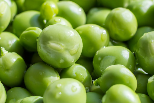 close up of fresh green peas