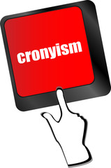 cronyism on laptop keyboard key button vector