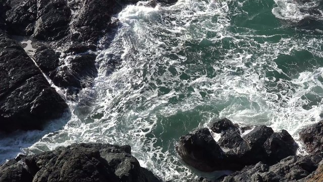 Waves breaking at Botallack - Cornwall - England