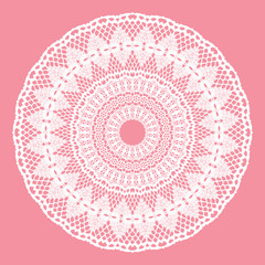 White crochet doily.