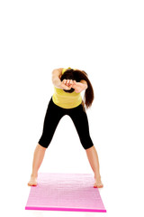 Fitness woman doing stretching exercise.