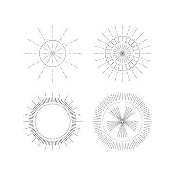 Vector illustration of a set Ray Monogram