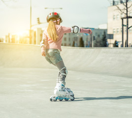 Little pretty girl on roller skates  © tan4ikk