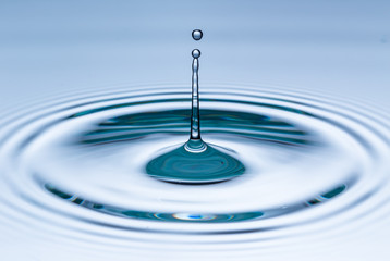 Drop of water falling into water surface