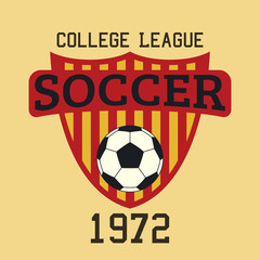 soccer logo typography, t-shirt graphics. vector illustration