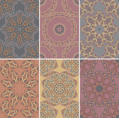 Set of seamless patterns in oriental style